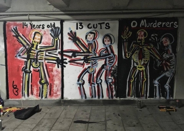 „14 წლის, 13 ჭრილობა, 0 მკვლელი“ - ქუჩის მხატვრობა მკვლელობის შესახებ