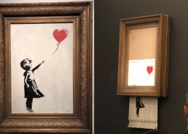 Banksy-ს 1 300 000 დოლარიანი ნახატი „თვითგანადგურდა“