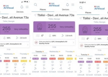 თბილისის ჰაერი დღეს კრიტიკულად დაბინძურებულია - AirVuz - დღის სტატუსი