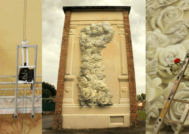 ქუჩის მხატვარი პულვერიზატორით სუპერრეალისტურ 3D გამოსახულებებს ქმნის