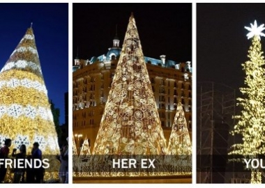 ნაძვის ხეები თბილისსა და მსოფლიოში - იუმორისტული კოლაჟი - დღის ფოტო