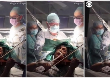 ტვინის ოპერაციის დროს პაციენტს უსაფრთხოებისთვის ვიოლინოზე აკვრევინებენ - დღის ვიდეო