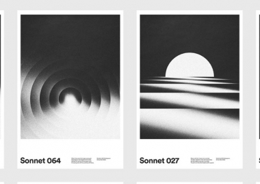 შექსპირის სონეტების გრაფიკული პოსტერები დიზაინერ ქსტიან მილერისაგან