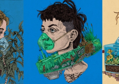 პირბადეები აკვარიუმებითა და მცენარეული საფარით - კიტ ლეიფილდის სიურრეალისტური ილუსტრაციები