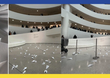 350 ქაღალდის თვითმფრინავი NATO-ს უკრაინის თავზე საჰაერო სივრცის ჩაკეტვისკენ მოუწოდებს #Noflyzone